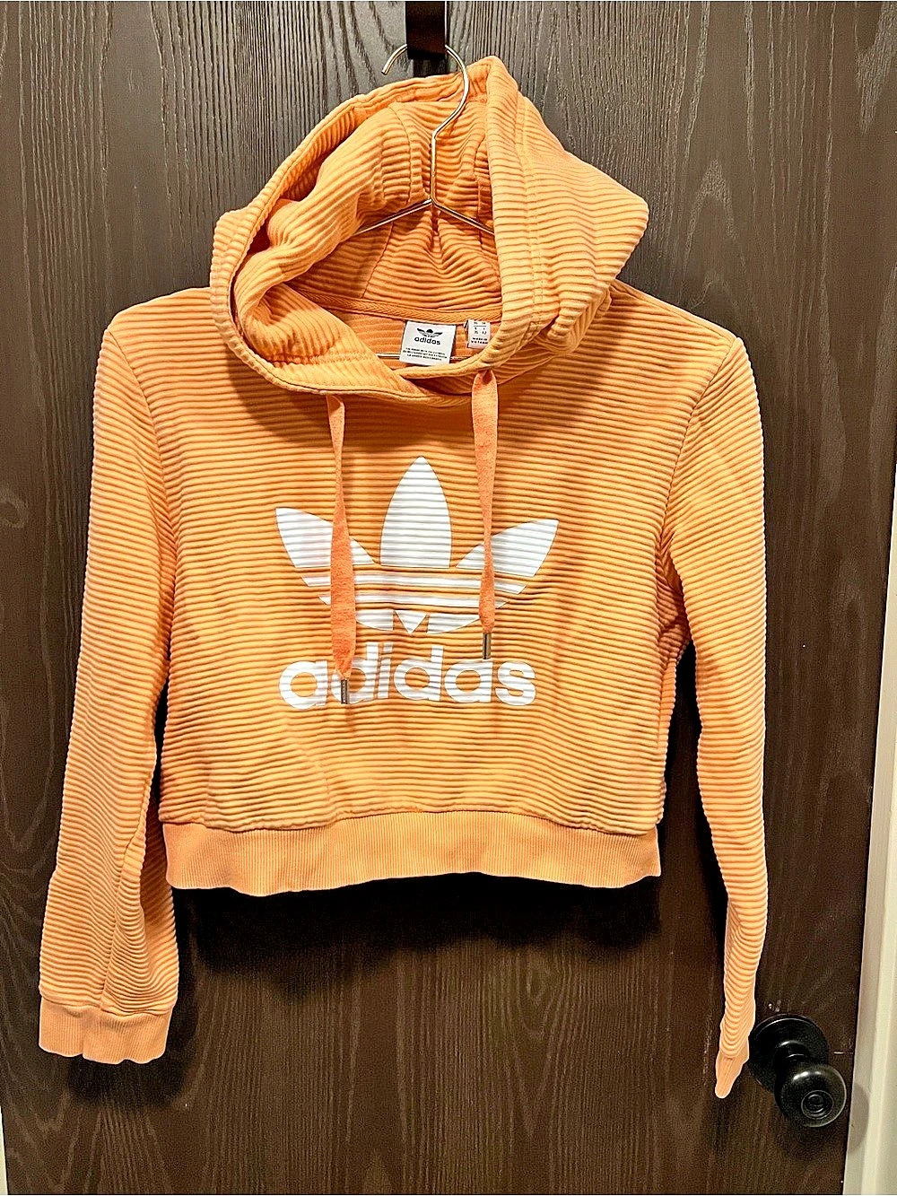 adidas Cropped Hoodie Peach Color Size Small